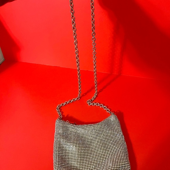 Zara Silver Rhinestone Shoulder Bag - Picture 2 of 9